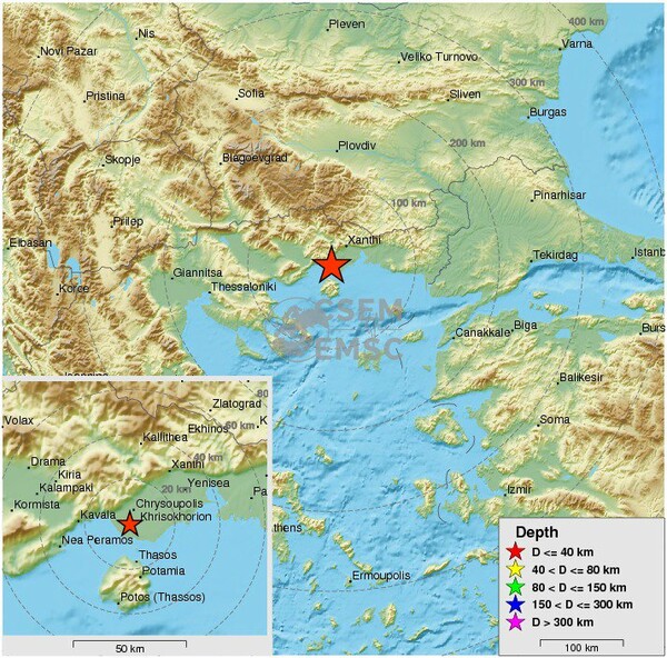 4,1 Ρίχτερ τα ξημερώματα στην Καβάλα