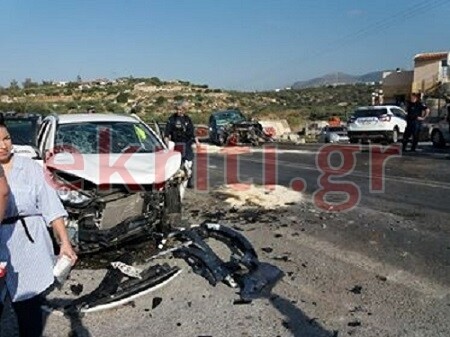 Τροχαίο με έξι τραυματίες στο Ηράκλειο Κρήτης - Ανάμεσά τους δύο παιδιά