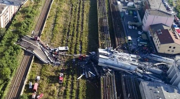 Νέο βίντεο δείχνει το μέγεθος της καταστροφής στην γέφυρα που κατέρρευσε στη Γένοβα