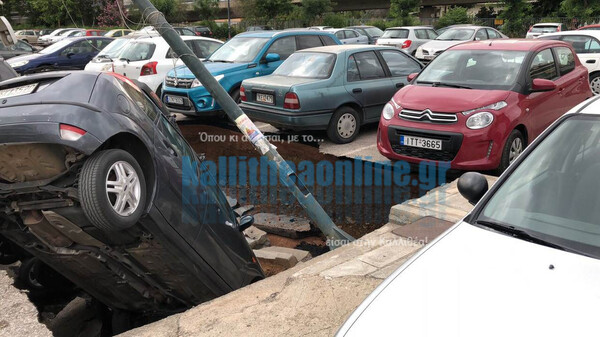 Πρωτόγνωρες εικόνες στην Καλλιθέα- «Βούλιαξε» το πάρκινγκ στον ΗΣΑΠ του Ταύρου