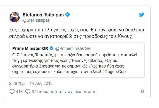 Ο Τσιτσιπάς απάντησε στο tweet του Τσίπρα