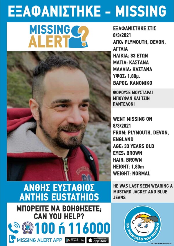 Missing Alert για τον αδερφό του Δημήτρη Άνθη