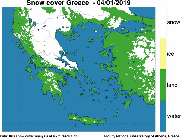 Η μισή χώρα είναι καλυμμένη με χιόνι - Πολύ ισχυρός παγετός σήμερα (Χάρτες)