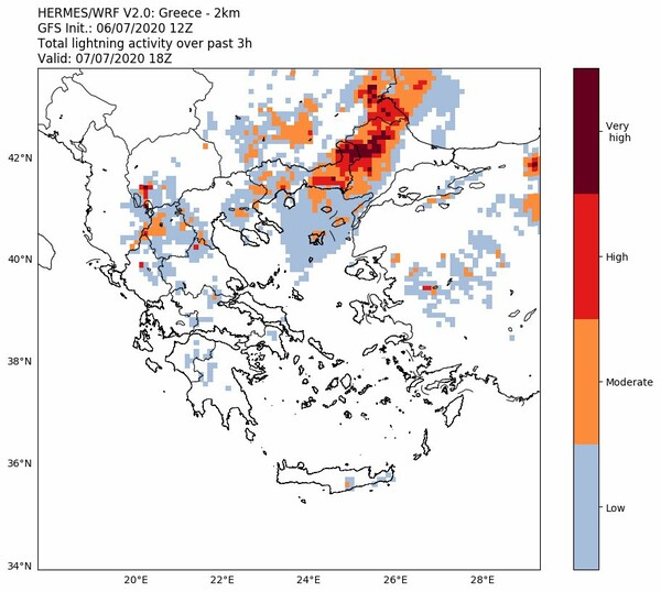 Ισχυρές καταιγίδες, χαλάζι και κεραυνοί τις επόμενες ώρες- Ο χάρτης της κακοκαιρίας