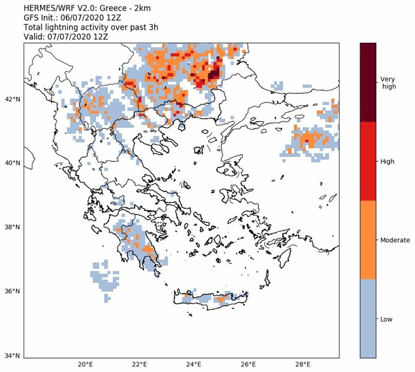 Ισχυρές καταιγίδες, χαλάζι και κεραυνοί τις επόμενες ώρες- Ο χάρτης της κακοκαιρίας