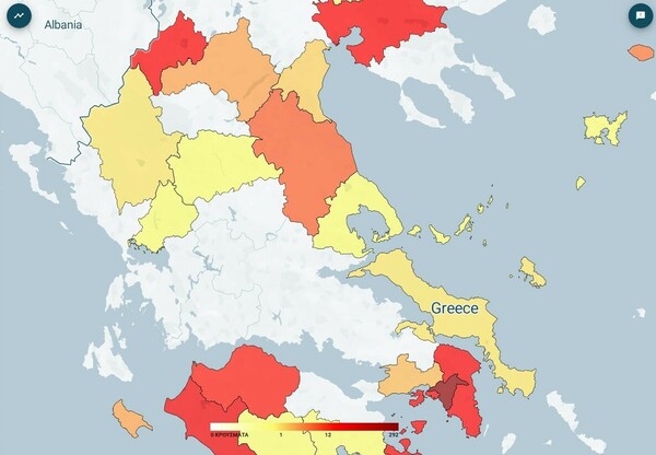 Κορωνοϊός: Διαδραστικός χάρτης αποτυπώνει την εξάπλωση στην Ελλάδα και τον κόσμο