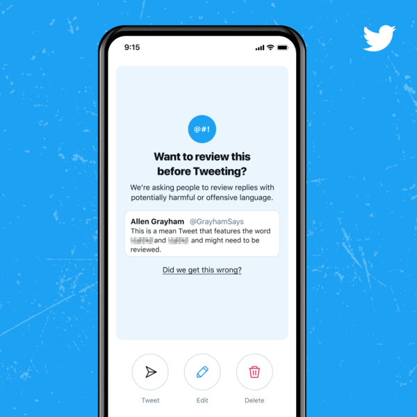 Το Twitter ζητά από τους χρήστες να το ξανασκεφτούν πριν κάνουν ένα προσβλητικό tweet