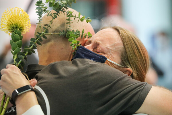 Scenes of joy as Australia's international travel restarts after nearly 20 months