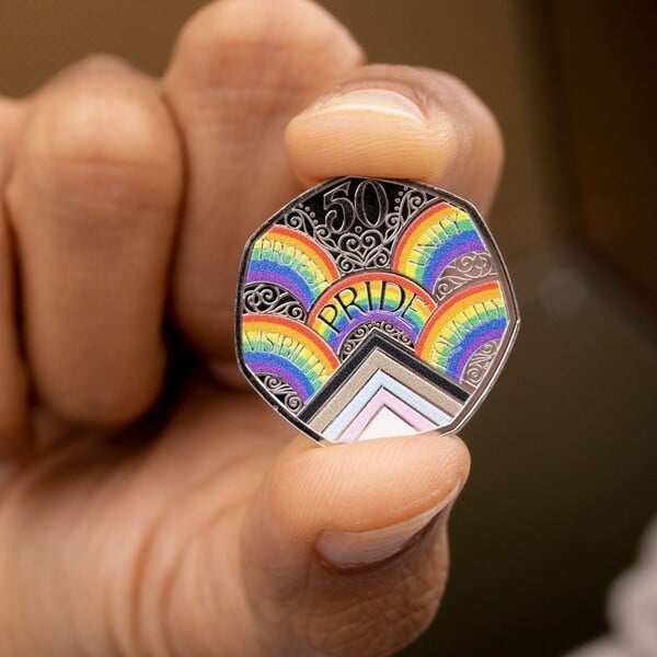 New rainbow 50p coin honours 50 years of Pride in UK with trans and POC inclusive flags