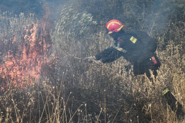 Φωτιά στον Ασπρόπυργο -Επιχειρούν 15 πυροσβέστες