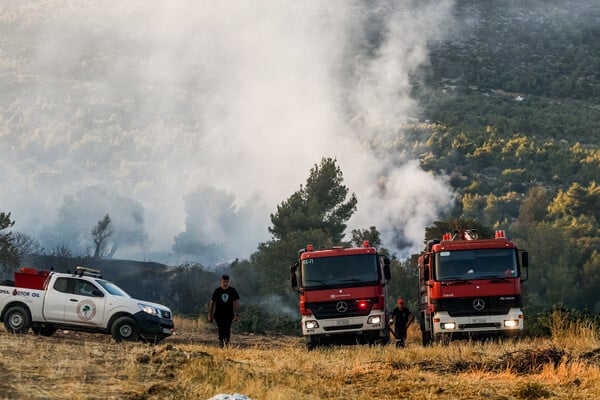 Φωτιά στα Μέγαρα: Ελαφρώς βελτιωμένη η κατάσταση- Καλύτερη εικόνα και σε Σαλαμίνα