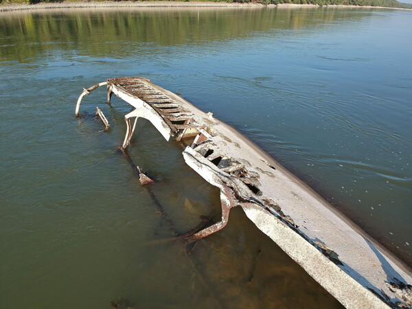 The drying Danube River reveals explosive-laden WWII Nazi warships