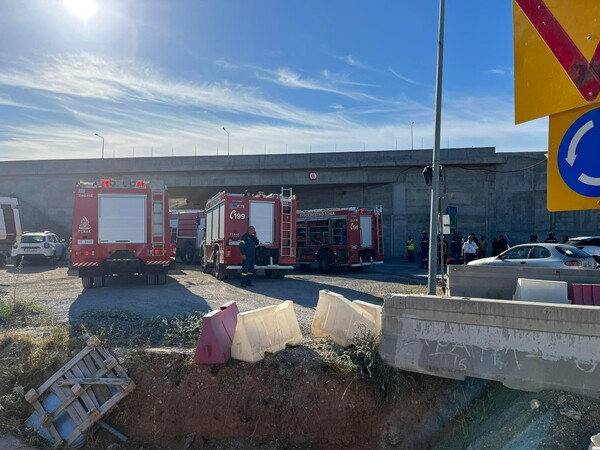 Κατέρρευσε υπό κατασκευή γέφυρα στα Μέγαρα – Ένας τραυματίας