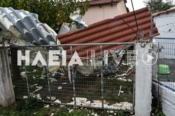 Ηλεία: Σαρωτικό πέρασμα ανεμοστρόβιλου -Ζημιές σε σπίτια, ξεριζώθηκαν σπίτια