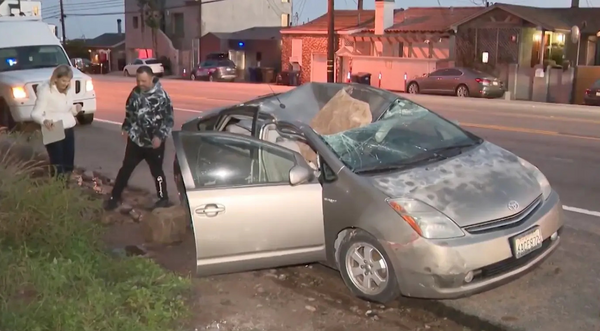 A California man got out of his car. Then a giant boulder crushed it