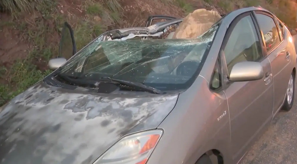 A California man got out of his car. Then a giant boulder crushed it