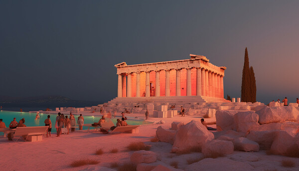 Athens Surreal: Μια σουρεαλιστική εικόνα της Αθήνας με αισθητική Γουές Άντερσον και τη βοήθεια της τεχνητής νοημοσύνης