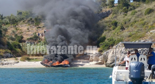 Ζάκυνθος: Στις φλόγες σκάφος με πέντε επιβαίνοντες