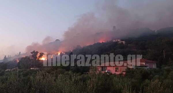 Φωτιά στη Ζάκυνθο: Ενίσχυση των πυροσβεστικών δυνάμεων από την Κυλλήνη