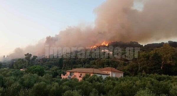 Φωτιά στη Ζάκυνθο: Ενίσχυση των πυροσβεστικών δυνάμεων από την Κυλλήνη