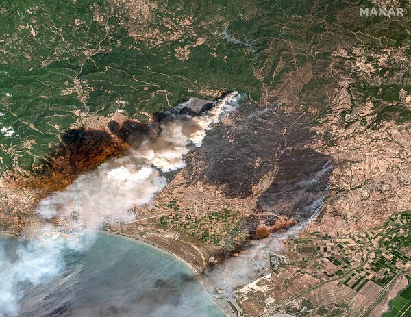 Φωτιά στην Αλεξανδρούπολη: Δορυφόρος αποκαλύπτει την καταστροφή- Καπνός παντού