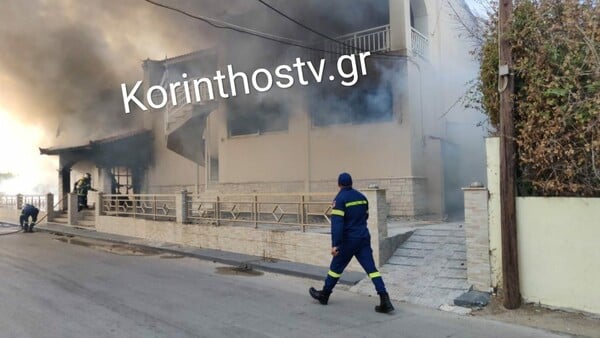 Φωτιά στην Κορινθία: Στις φλόγες εστιατόριο στο Λέχαιο– Ακούγονται εκρήξεις