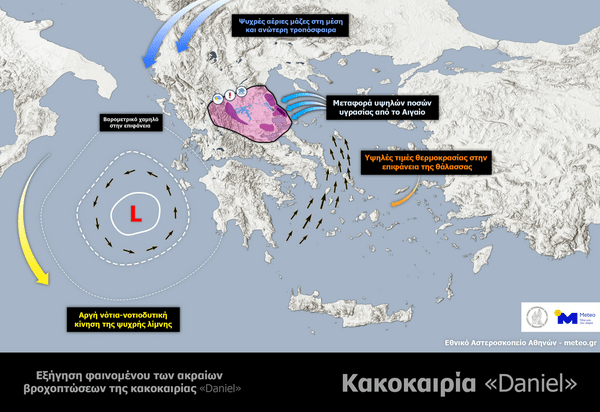 Κακοκαιρία Daniel: Πού οφείλονται οι ακραίες βροχοπτώσεις που σημειώθηκαν στην Ελλάδα