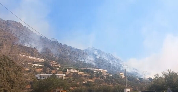 Φωτιά στο Λασίθι: Ενισχύθηκαν οι δυνάμεις της Πυροσβεστικής - Διάσπαρτες εστίες και προβλήματα λόγω ισχυρών ανέμων