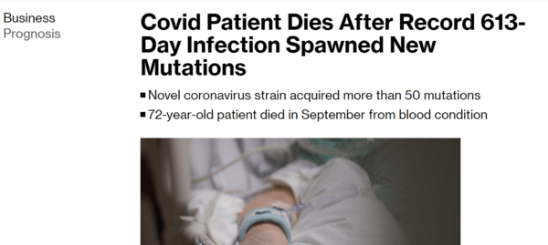 Πέθανε από κορωνοϊό μετά από 613 ημέρες νοσηλείας