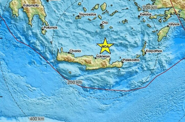 Νέος σεισμός 4,2 Ρίχτερ στον θαλάσσιο χώρο βόρεια του Ηρακλείου