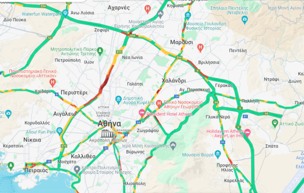 Κίνηση: Στο κόκκινο Κηφισός, Κατεχάκη, Κηφισίας- Μποτιλιάρισμα σήμερα στο κέντρο