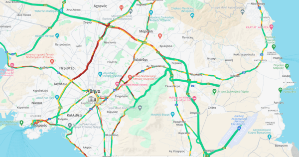 Κίνηση στους δρόμους της Αθήνας: Ταλαιπωρία για τους οδηγούς σε Κηφισό, κέντρο και Κηφισίας