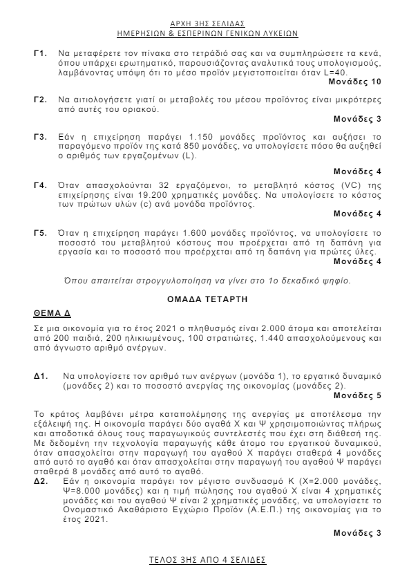 Πανελλήνιες 2024: Τα θέματα σε Ιστορία, Φυσική και Οικονομία