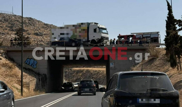 Τροχαίο δυστύχημα στο Ηράκλειο - Φορτηγό έπεσε πάνω σε μοτοσικλετιστή