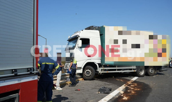 Τροχαίο δυστύχημα στο Ηράκλειο - Φορτηγό έπεσε πάνω σε μοτοσικλετιστή