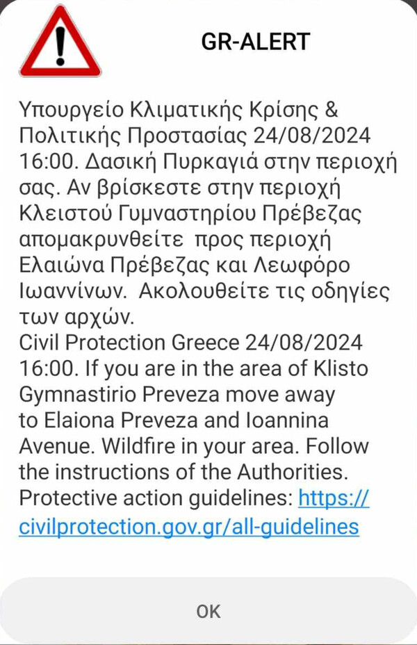 Φωτιά κοντά σε κατοικημένη περιοχή στην Πρέβεζα