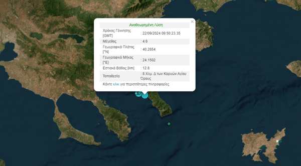 Σεισμός 4,6 R στο Άγιον Όρος