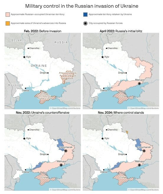 Ουκρανία: Πώς ο πόλεμος άλλαξε τη χώρα - Δείτε χάρτη