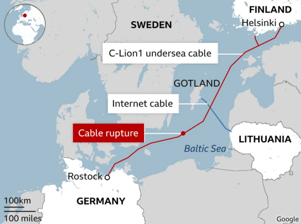Γερμανία: Η αποκοπή των καλωδίων τηλεπικοινωνιών στη Βαλτική ήταν «δολιοφθορά»