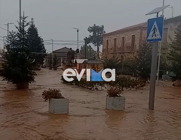 Κακοκαιρία - Λουτρά Αιδηψού: Καλυμμένοι με λάσπη οι δρόμοι 