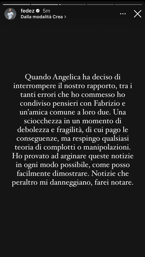 Fedez προς Κιάρα Φεράνι: «Έχω πληρώσει για τα λάθη μου – Τώρα επιλέγω την πραγματικότητα»