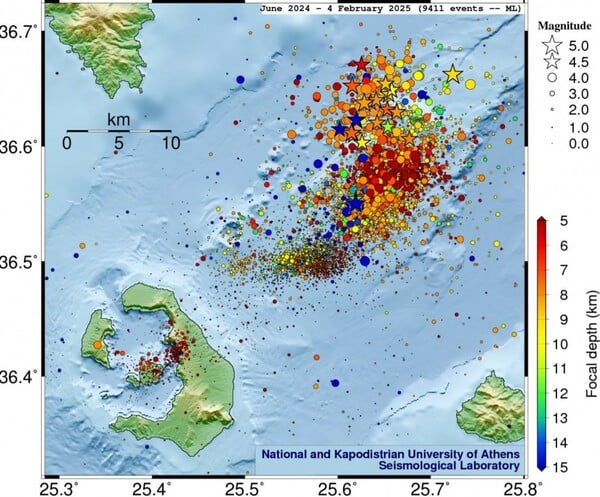 Πάνω από 7.700 σεισμοί σε 10 ημέρες σε Σαντορίνη και Αμοργό – Κίνδυνος για εντονότερες κατολισθήσεις
