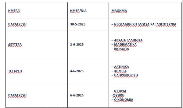 Πανελλήνιες 2025: Ξεκινούν στις 30 Μαΐου - Το πρόγραμμα με τα μαθήματα