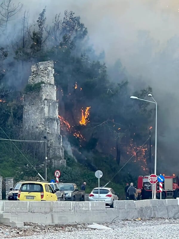 Φωτιά στη Σάμο: Επιχειρούν δεκάδες πυροσβέστες και εθελοντές