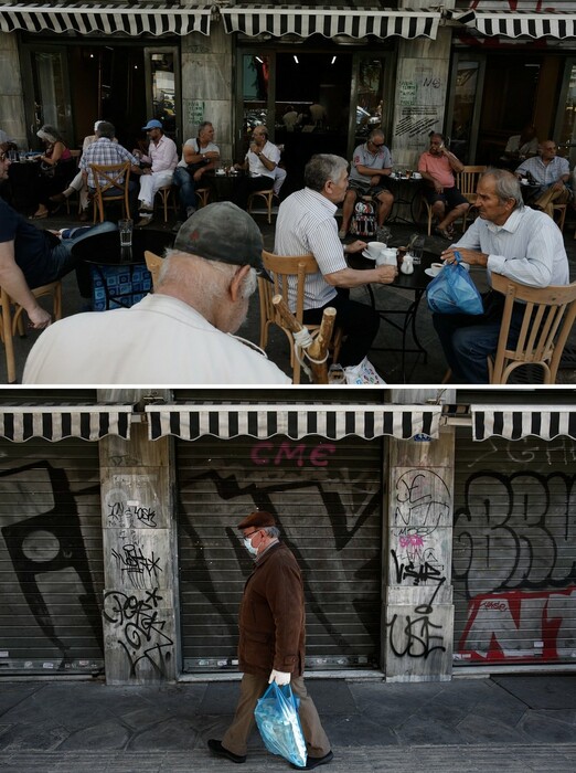 «Απόκοσμη πόλη»: Φωτογραφίες από την Αθήνα πριν και μετά το lockdown