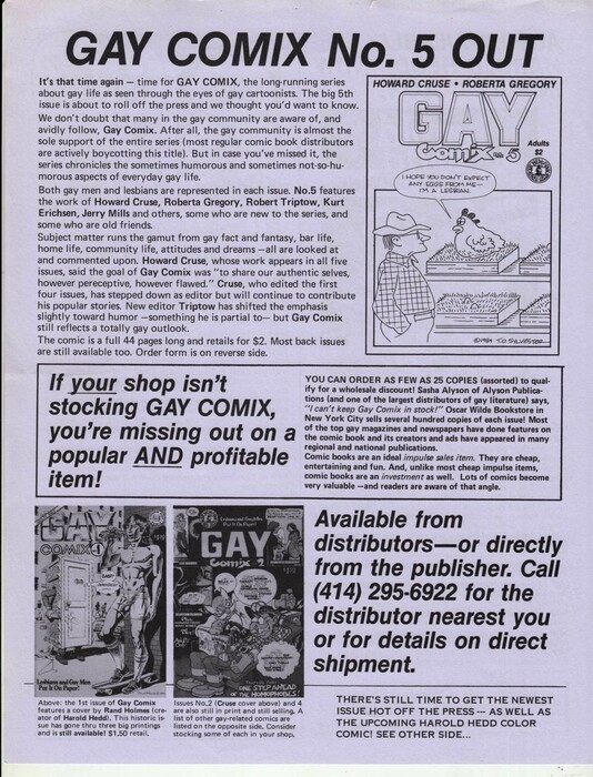 H ιστορία της πρωτοποριακής queer έκδοσης «Gay Comix»