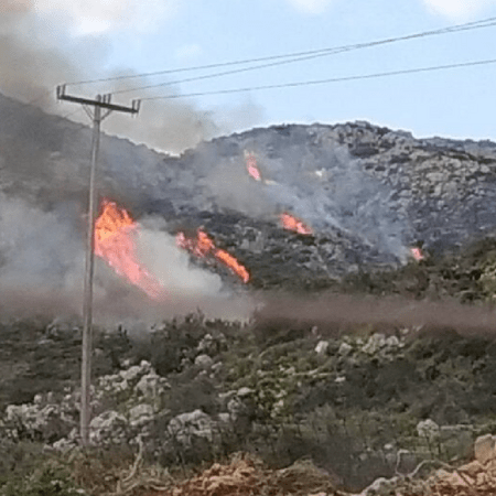 Φωτιά στα Μέγαρα-35 πυροσβέστες και δύο αεροσκάφη 