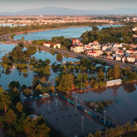 Η Λάρισα από ψηλά μετά την υπερχείλιση του Πηνειού