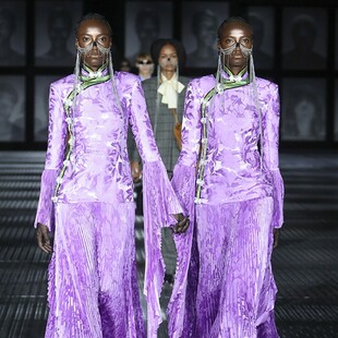 Gucci dresses 68 identical twins in matching finery at Milan