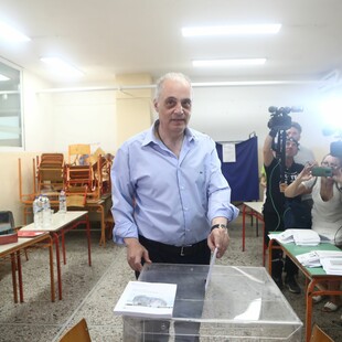 Ευρωεκλογές 2024: Στην Θεσσαλονίκη ψήφισε ο Κυριάκος Βελόπουλος